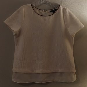 White House Black Market cream dress top. Size L.